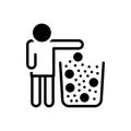 Black solid icon for Throw, trash and garbage Royalty Free Stock Photo