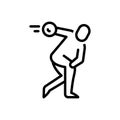 Black line icon for Throwing, ball and game