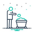 Mix icon for Throws, hurl and trash Royalty Free Stock Photo
