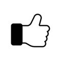 Black solid icon for Thumb Up, finger and good Royalty Free Stock Photo