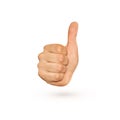 Icon of thumb up sign isolated on whiteitive hand. Royalty Free Stock Photo