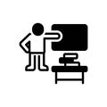 Black solid icon for Thus, hereby and classroom Royalty Free Stock Photo