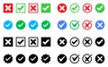 tick mark icon verified badge icon approved button set check box correct right wrong buttons yes no checkmark red cross