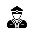 Black solid icon for Ticket Collector, taker and checker Royalty Free Stock Photo