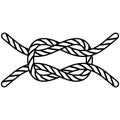 Icon tied sea knot two ropes cables, tying sea knot