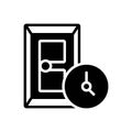 Black solid icon for During, at the time and entrance Royalty Free Stock Photo