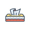 Color illustration icon for Tissue, wet wipes and mesh