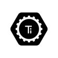Black solid icon for Titanium, periodic and titanium
