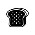 Black solid icon for Toast Bread, toast and loaf Royalty Free Stock Photo