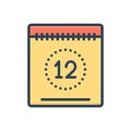 Color illustration icon for Today, this date and day