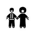 Black solid icon for Together, teamwise and team Royalty Free Stock Photo