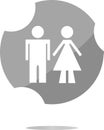 Icon toilet button, Man and Woman . Trendy flat style sign isolated on white background