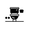 Black solid icon for Toilet, lavatory and latrine