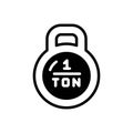 Black solid icon for Ton, tonnes and weight Royalty Free Stock Photo