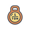 Color illustration icon for Ton, tonnes and lock Royalty Free Stock Photo