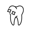 Black line icon for Tooth, periodontics and dental Royalty Free Stock Photo