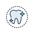 Color illustration icon for Tooth, teeth and dental