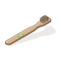 Icon toothbrush made of bamboo. Vector illustration on white background. Royalty Free Stock Photo