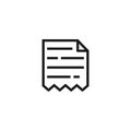 Icon of a torn sheet of paper with text. Damaged document or file. Vector drawing.