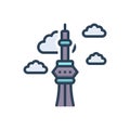 Color illustration icon for Toronto, architecture and landmark Royalty Free Stock Photo