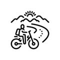 Black line icon for Touring, tourism and cycling