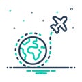 Mix icon for Tourism, touring and airline Royalty Free Stock Photo