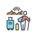 Color illustration icon for Tourist, sightseer and visitor