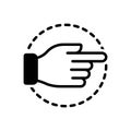 Black solid icon for Towards, with regard to and gesture