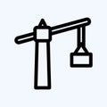 Icon Tower Crane. suitable for building symbol. line style. simple design editable. design template vector. simple illustration Royalty Free Stock Photo