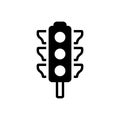 Black solid icon for Traffic Light, stoplight and semaphore