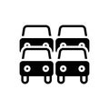 Black solid icon for Traffic, transportation and car