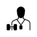 Black solid icon for Trainer, exercise and instructor