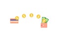 Icon transfers money, funds, finance. Vector illustration eps 10