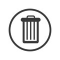 Icon of Trash bin in Circle line - vector iconic design Royalty Free Stock Photo