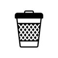 Black solid icon for Trash Can, garbage and waste Royalty Free Stock Photo