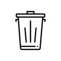 Black line icon for Trash, dustbin and garbage