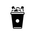 Black solid icon for Trash, garbage and dustbin Royalty Free Stock Photo
