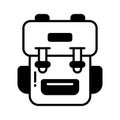 An icon of traveling backpack, cute rucksack vector in modern style