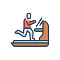 Color illustration icon for Treadmill, machine and gym Royalty Free Stock Photo