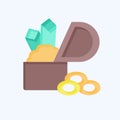 Icon Treasure Chest. related to Medieval symbol. flat style. simple design editable. simple illustration Royalty Free Stock Photo