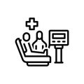 Black line icon for Treated, remedy and cure