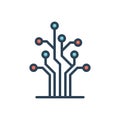 Color illustration icon for Tree, network and circuit Royalty Free Stock Photo