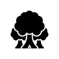 Black solid icon for Tree, foliage and plant Royalty Free Stock Photo