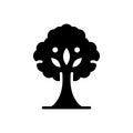 Black solid icon for Tree, plant and foliage