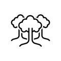 Black line icon for Trees, greenstuff and forest Royalty Free Stock Photo