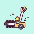 Icon Trencher. related to Construction Vehicles symbol. MBE style. simple design editable. simple illustration