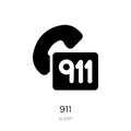 911 icon in trendy design style. 911 icon isolated on white background. 911 vector icon simple and modern flat symbol for web site Royalty Free Stock Photo