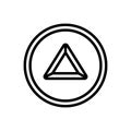 Black line icon for Triangle, prism and pyramid