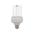 Flat vector icon of triple tube compact fluorescent lamp. Energy-saving light bulb. Element for promo poster of Royalty Free Stock Photo