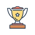 Color illustration icon for Trophy, accolades and award Royalty Free Stock Photo